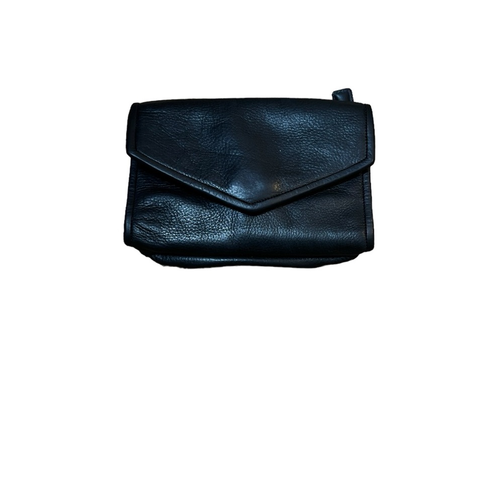 Vintage J Duseu Black Rainguarded Leather Clutch‎ Wallet CP